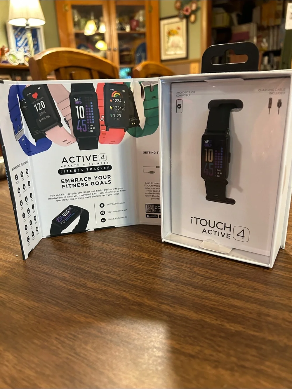 Active 4 Black Fitness Smartwatch with Heart Rate & Calorie Tracking